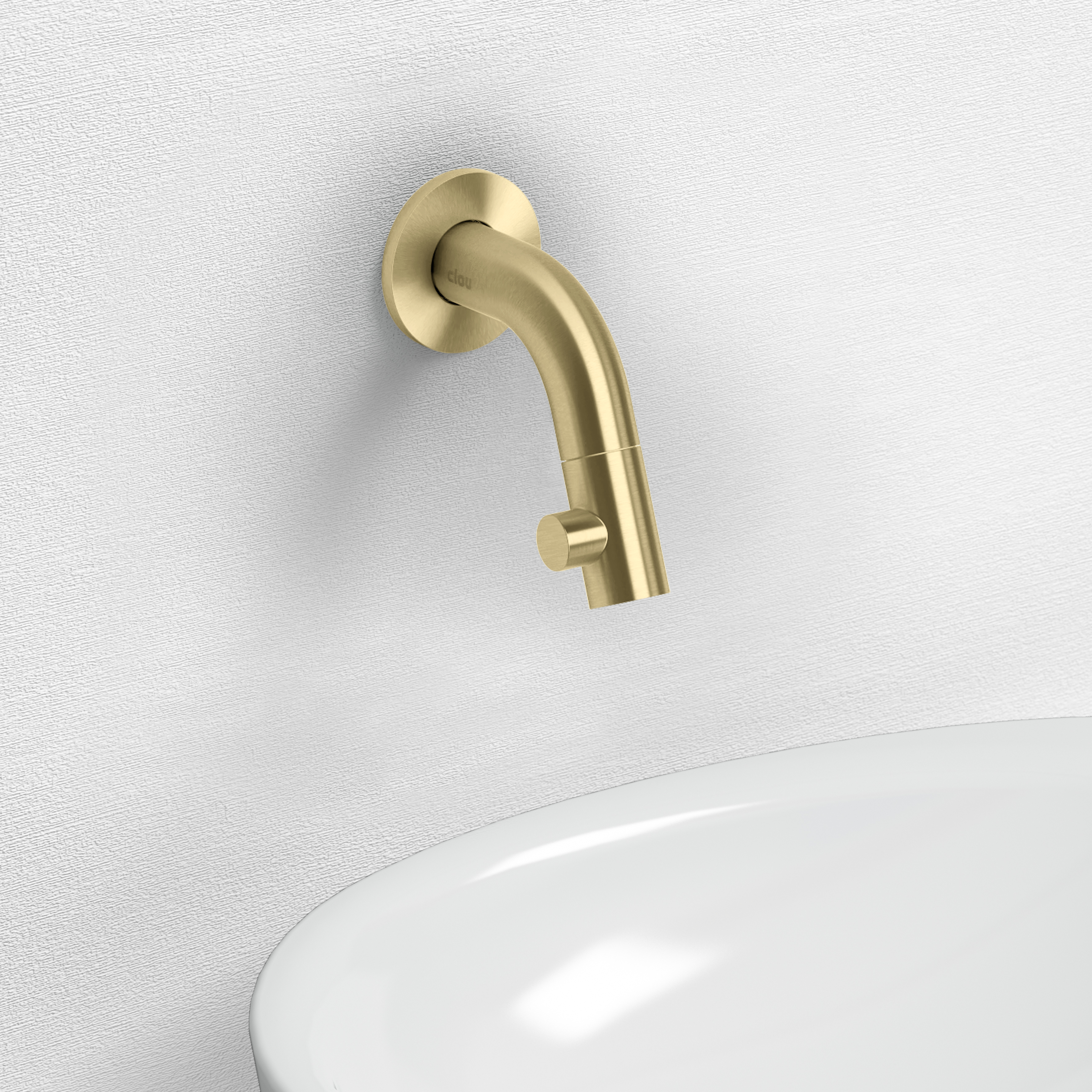 Clou Kaldur fonteinkraan wandmodel goud geborsteld PVD CL/06.05.001.82